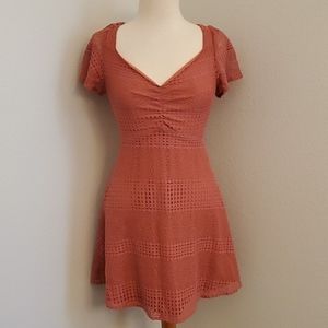 Maria Rusched Crochet A-line Dress